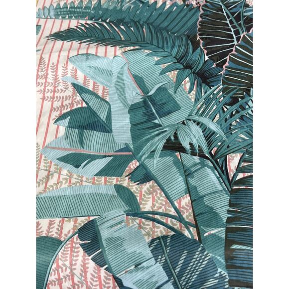 Vtg Warner & Sons Upholstery Fabric Remnant 28x92" Brisbane Palms Large Scale - Picture 8 of 11